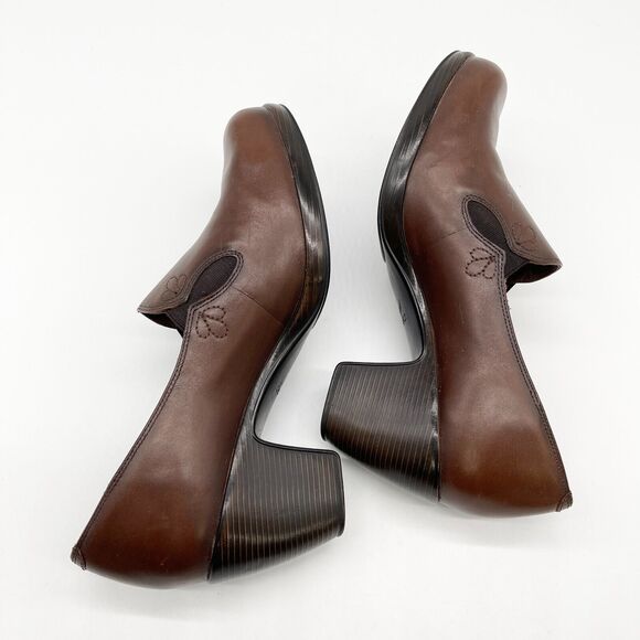 Dansko Beth Pumps Womens 42 Brown Heeled Leather Minimalist Comfort Clog Classic - Picture 6 of 10